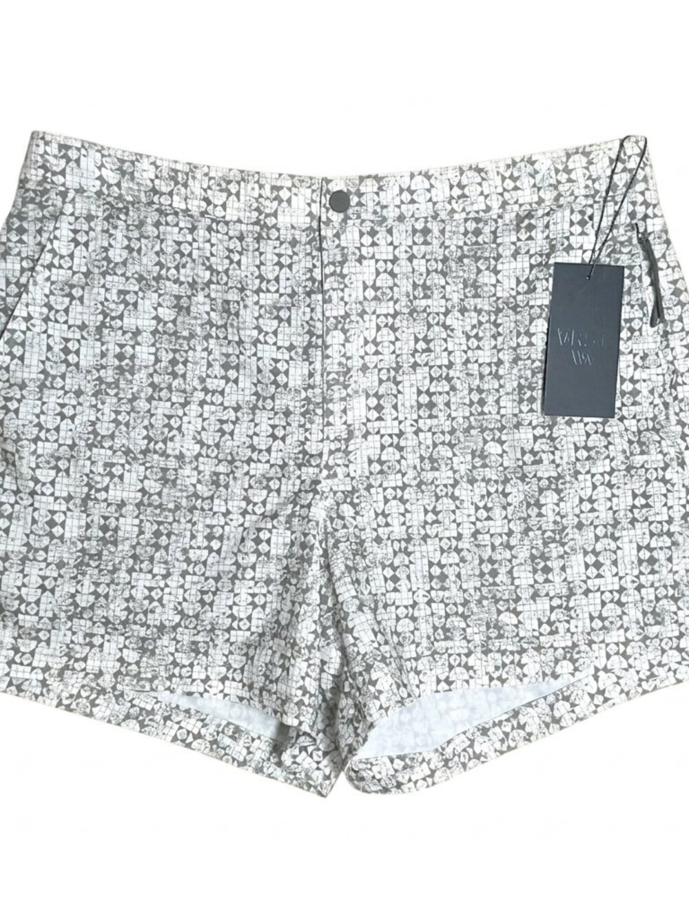 VRST Men's Resort Wear Shorts 5" Stamped Geo Print Slim Fit Boxer Brief Lined